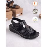 Albishoes Kadın Anne Sandalet Yumuşak Hafif Rahat Taban Anatomik Yazlık Kadın Sandalet Terlik - Siyah-B50
