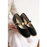 AlbiShoes Kadın Babet Rahat Hafif Ses Yapmaz Kemer Taşlı Günlük Babet Ev Ofis Dış Mekan Ayakkabı