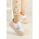 Albishoes Kadın Bantlı Kalın Taban 5 cm Hafif Rahat Taban Kadın Yüksek Taban Bantlı Spor Ayakkabı