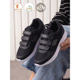 Albishoes Kadın Cırtlı Fileli Yazlık Yumuşak Rahat Taban Kadın Günlük Yürüyüş Sneaker Spor Ayakkabı - Siyah - Beyaz