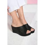 Albishoes Kadın Dolgu Topuk 7,5 Cm Hafif Rahat Anatomik Kadın Günlük Terlik Gün Boyu Rahat Kullanım
