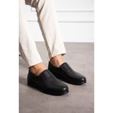 Albishoes Kışlık Kauçuk Kaymaz Taban Deri Anatomik Baba Ayakkabı Erkek Günlük Ayakkabı(39-46) - Siyah
