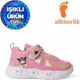 Albishoes Kız Çocuk Kuromi Figürlü Cırtlı Işıklı Mevsimlik Kışlık Çocuk Okul Sneaker Spor Ayakkabı - Pembe