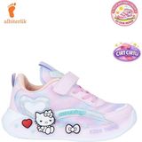 Albishoes Kız Çocuk Yazlık Yumuşak Hafif Rahat Taban Cırt Cırtlı Esnek Sneaker Çocuk Spor Ayakkabı - Pembe