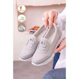 Albishoes Tam Anatomik Spor Ayakkabı Anne Ayakkabı Günlük Ayakkabı Klasik Ayakkabı Kadın Babet - Gri