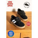 Albishoes Unisex Çocuk Bebek Işıklı Cırtlı Günlük Ayakkabı Çocuk Spor Ayakkabı Hafif Rahat Taban - Siyah