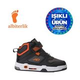 Albishoes Unisex Erkek Kız Çocuk Basket Boğazlı Cırtlı 4 Mevsim Işıklı Kışlık Çocuk Spor Ayakkabı