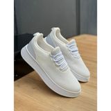 Albishoes Unisex Erkek Sneaker Spor Ayakkabı Yumuşak Fileli Rahat Taban Günlük Spor Ayakkabı - Beyaz