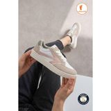 Albishoes Unisex Kadın Erkek Yazlık Hafif Rahat Taban Sneaker Anatomik Bağcıklı Unisex Spor Ayakkabı - Beyaz - Pudra