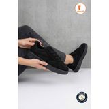 Albishoes Unisex Kadın Erkek Yazlık Hafif Rahat Taban Sneaker Anatomik Bağcıklı Unisex Spor Ayakkabı - Siyah - Siyah
