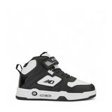 Albishoes Unisex Kız Erkek Çocuk Boğazlı Basket Cırtlı 4 Mevsim Kışlık Çocuk Anatomik Spor Ayakkabı (Beyaz-Siyah)