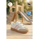 Albishoes Unisex Kız - Erkek Çocuk Cırt Cırtlı Günlük Okul Çocuk Sneaker Ayakkabı Spor Ayakkabı - Beyaz - Pembe