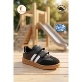 Albishoes Unisex Kız - Erkek Çocuk Cırt Cırtlı Günlük Okul Çocuk Sneaker Ayakkabı Spor Ayakkabı - Beyaz - Siyah