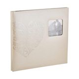 Albums Fotoğraf Albümleri MB-10EW Postbound Kabartmalı Deri Çerçeve Kapak Düğün Hafıza Defteri, x 30,48 Cm, Kalp