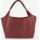 Alcantara Astarlı Deri Omuz Çantası - Bordo