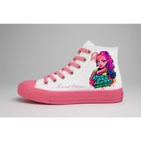 ALCdesing Rumi Kpop Demon Hunters Huntrıx Baskılı Beyaz Pembe Tabanlı Kız Çocuk Spor Ayakkabı ve Sneakers