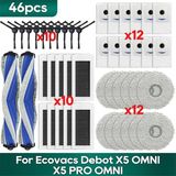 Alchemy Craft Ecovacs X5 Omni X5 Pro Omni Elektrikli Süpürge Aksesuarları Yedek Parçaları Için 46 Adet Fırça Filtre Paspas Bezi ve Toz Torbası (Yurt Dışından)