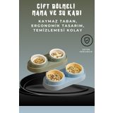 ALÇİN Kedi&Köpeklere Özel Çift Bölmeli Mama ve Su Kabı