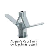 Alçıpan Dübeli Kanatlı Dubel Kelebek Plastik Dübel Alçıpen Dubel 6 Adet