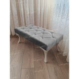 AldaGelsin 100 cm Kapitoneli Ayak Ucu Kapı Önü Antre Bench Puf - 100*45 - Gri