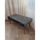 AldaGelsin 110 cm Kapitoneli Ayak Ucu Kapı Önü Antre Bench Puf Gold Ayak - 42 x 110 cm - Antrasit