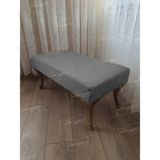 AldaGelsin 120 cm Düz Ayak Ucu Kapı Önü Antre Bench Puf Gold Ayak - 42 x 120 cm - Gri