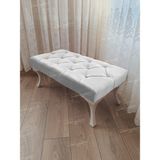 AldaGelsin 120 cm Kapitoneli Ayak Ucu Kapı Önü Antre Bench Puf - 120*45 - Beyaz