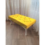 AldaGelsin 120 cm Kapitoneli Ayak Ucu Kapı Önü Antre Bench Puf - 120*45 - Sarı