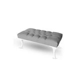 Aldagelsin 120 Cm Kapitoneli Ayak Ucu Kapı Önü Antre Bench Puf Gri