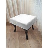 AldaGelsin 45 x 45 Düz Kapı Önü Ayak Ucu Puf Makyaj Pufu - 45 cm - Beyaz