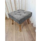 AldaGelsin 45 x 45 Kapitoneli Kapı Önü Ayak Ucu Puf Gold Ayak - 40 x 45 cm - Gri