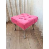 AldaGelsin 45*45 Makyaj Pufu Ayak Ucu Puf Gümüş Ayak - 45 x 45 cm - Pembe