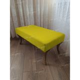 AldaGelsin 90 cm Düz Ayak Ucu Kapı Önü Antre Bench Puf Gold Ayak - 42 x 90 cm - Sarı