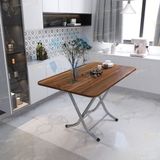 AldaGelsin Ahşap Desenli Katlanabilir Mutfak Masası - Kahverengi - 60 x 90 cm