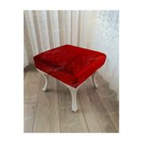 Aldagelsin Ayak Ucu Kapı Önü Antre Düz Bench Puf Beyaz Ayak Kırmızı 45 X 45