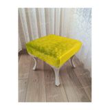 Aldagelsin Ayak Ucu Kapı Önü Antre Düz Bench Puf Beyaz Ayak Sarı 45 X 45