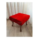 Aldagelsin Ayak Ucu Kapı Önü Antre Düz Bench Puf Ceviz Ayak Kırmızı 45 X 45