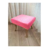 Aldagelsin Ayak Ucu Kapı Önü Antre Düz Bench Puf Gold Ayak Pembe 45 X 45