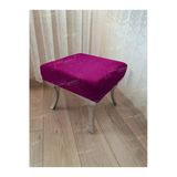 Aldagelsin Ayak Ucu Kapı Önü Antre Düz Bench Puf Gümüş Ayak Mor 45 X 45