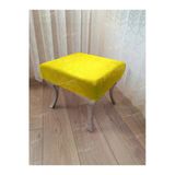 Aldagelsin Ayak Ucu Kapı Önü Antre Düz Bench Puf Gümüş Ayak Sarı 45 X 45