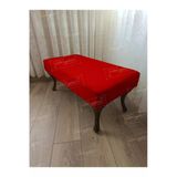 Aldagelsin Ayak Ucu Kapı Önü Antre Düz Bench Puf Orta Sehpa Ceviz Ayak (90*45) Kırmızı 90 X 45