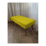 Aldagelsin Ayak Ucu Kapı Önü Antre Düz Bench Puf Orta Sehpa Gold Ayak (120*45) Sarı 120 X 45