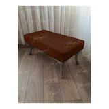 aldagelsin Ayak Ucu Kapı Önü Antre Düz Bench Puf Orta Sehpa Gümüş Ayak 110 cm Kahve 110 x 42