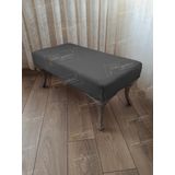 aldagelsin Ayak Ucu Kapı Önü Antre Düz Bench Puf Orta Sehpa Gümüş Ayak 120 cm Antrasit Gri 120 x 45
