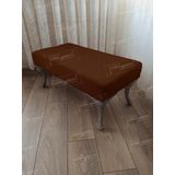 aldagelsin Ayak Ucu Kapı Önü Antre Düz Bench Puf Orta Sehpa Gümüş Ayak 120 cm Kahve 120 x 45