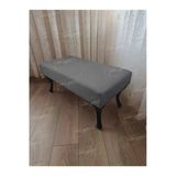Aldagelsin Ayak Ucu Kapı Önü Antre Düz Bench Puf Orta Sehpa Siyah Ayak (90*45) Gri 90 X 43