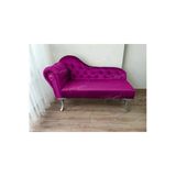 Aldagelsin Dekoratif Bihter Koltuk Josefin Puf 110 Cm Gümüş Ayak Mor 110 X 49