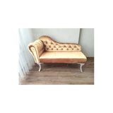 Aldagelsin Dekoratif Bihter Koltuk Josefin Puf 120 Cm Beyaz Ayak Vizon 120 X 50