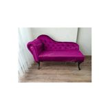 Aldagelsin Dekoratif Bihter Koltuk Josefin Puf 120 Cm Siyah Ayak Mor 120 X 50
