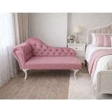 AldaGelsin Dekoratif Bihter Koltuk Josefin Puf 130 cm Beyaz Ayak - Pembe